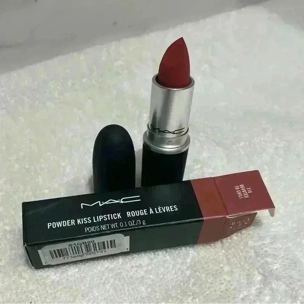 MAC Cosmetics Powder Kiss Lipstick in Devoted to Chili (316) NIB